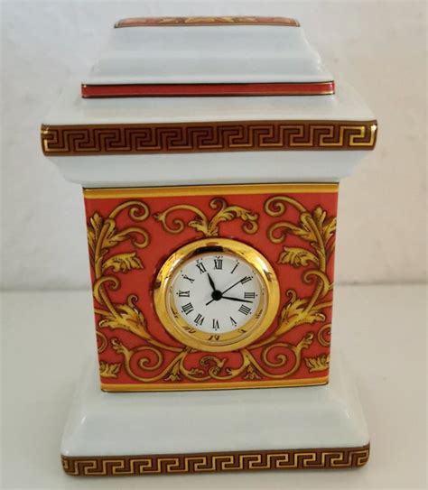 Versace by Rosenthal Medusa Red Porcelain Mini Mantel Clock